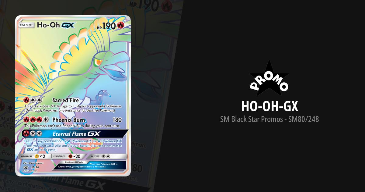 RAINBOW Ho-Oh GX HYPER RARE FULL ART Pokemon SM80 Black Star Holo Promo - LP