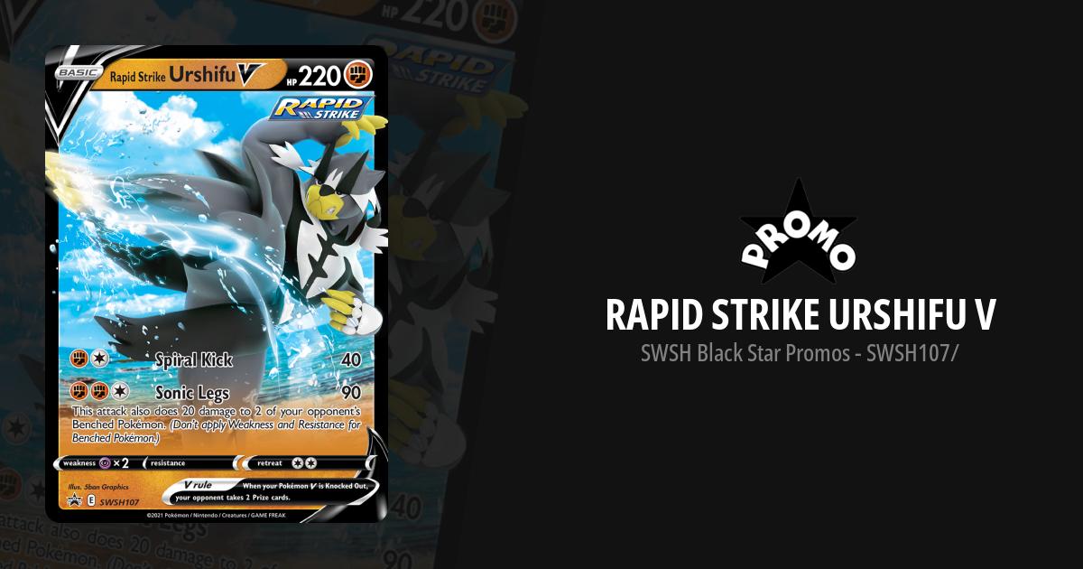 Game Freak Pokémon TCG Rapid Strike Urshifu V SWSH107 Jumbo Sword & Shield  Black Star Promo Ultra Rare NMM