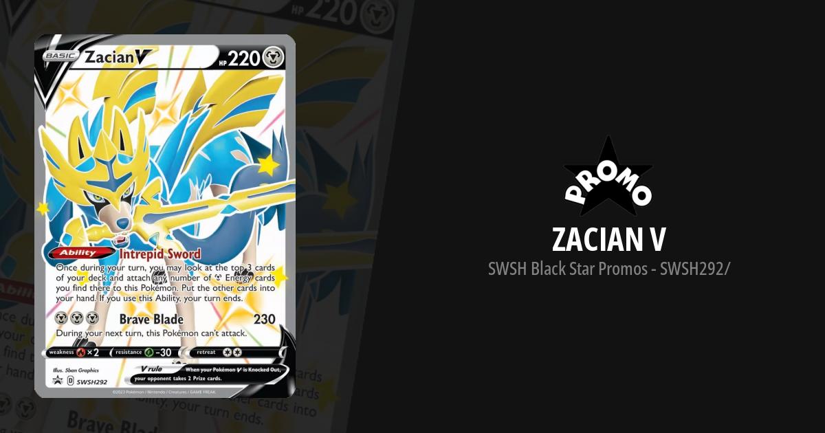  Zacian V & Zamazenta V - Pokemon Black Star Promo Card Lot -  SWSH292 & SWSH293 - Shiny Vault Full Art Card : Toys & Games