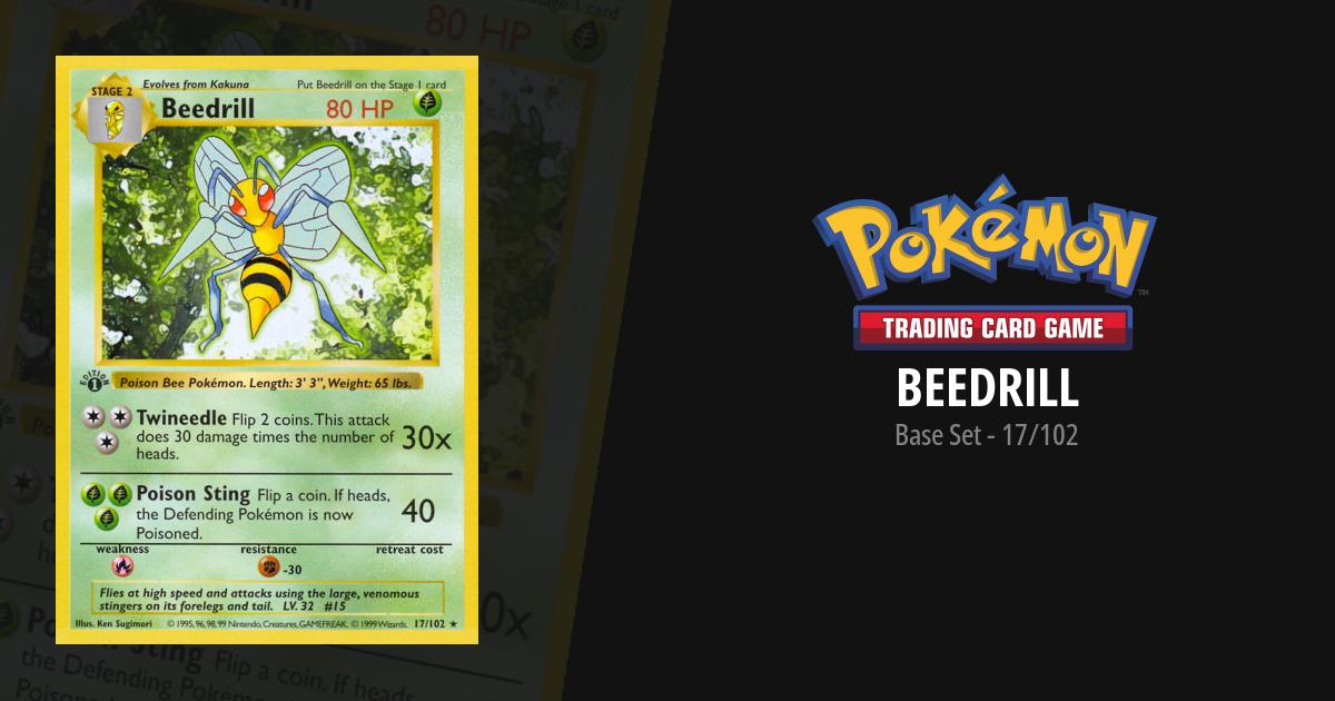 beedrill pokemon card 17 102 Beedrill 17/102 Base Set Pokmon Card, NOS