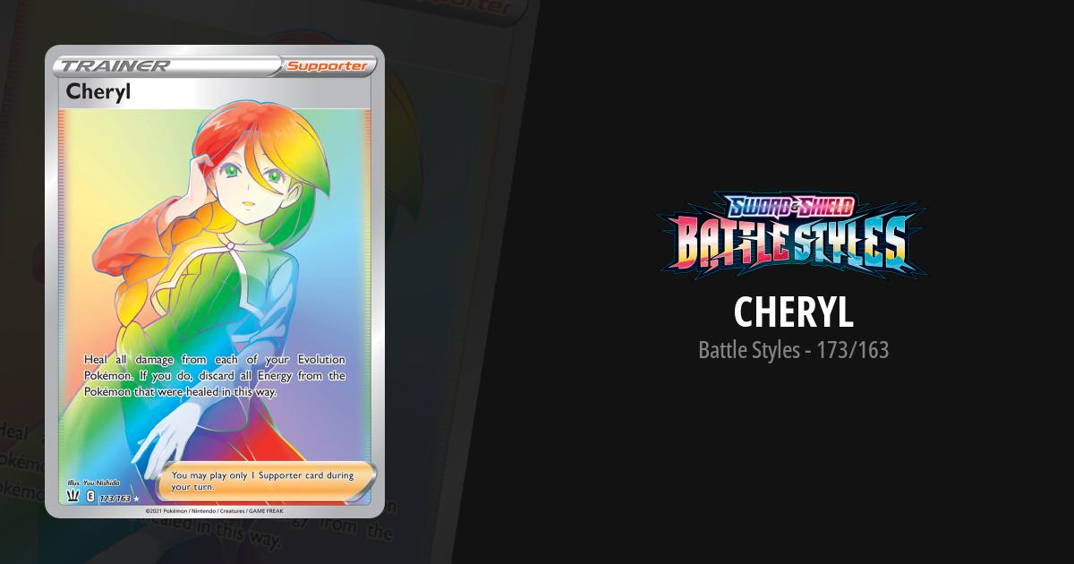 cheryl pokemon card Cheryl Full Art - Battle Styles (SWSH05) - 159/163 / Ultra Rare - Perfect Gift for Poke Fans - NOT Real Just for Show - Proxy NOT Replica