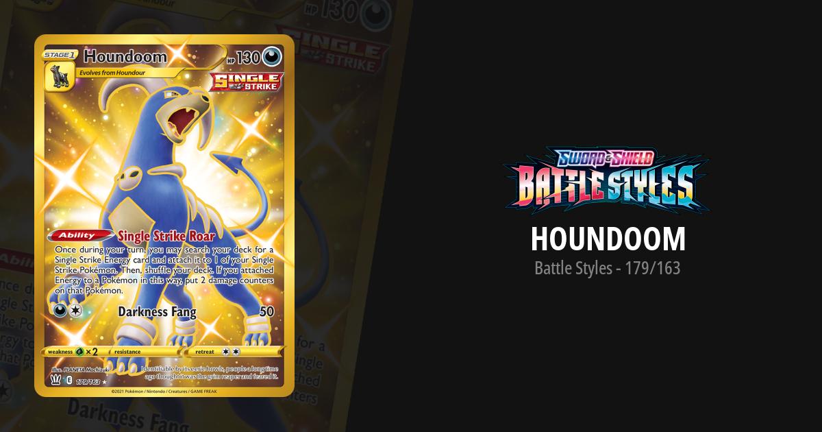 golden houndoom pokemon card Pokemon TCG SS Battle Styles 179/163 Houndoom Secret Gold Rare Card