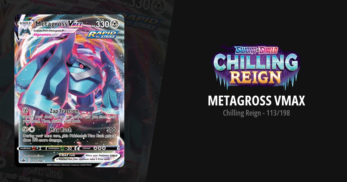 metagross vmax pokemon card value Full Art 113/198 Chilling Reign Pokmon Hit Points330 HP Form Chilling Reign 208/198 Metagross VMAX