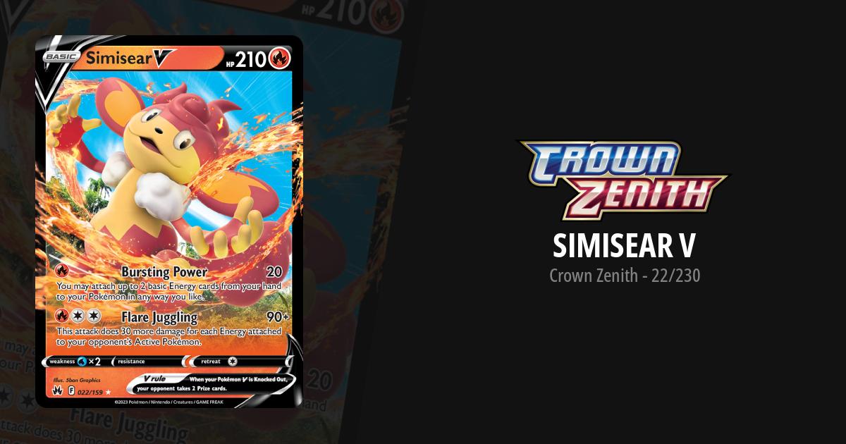 simisear v pokemon card price Cards | Dex variation to centering Pokemon Trading Card Game Crown