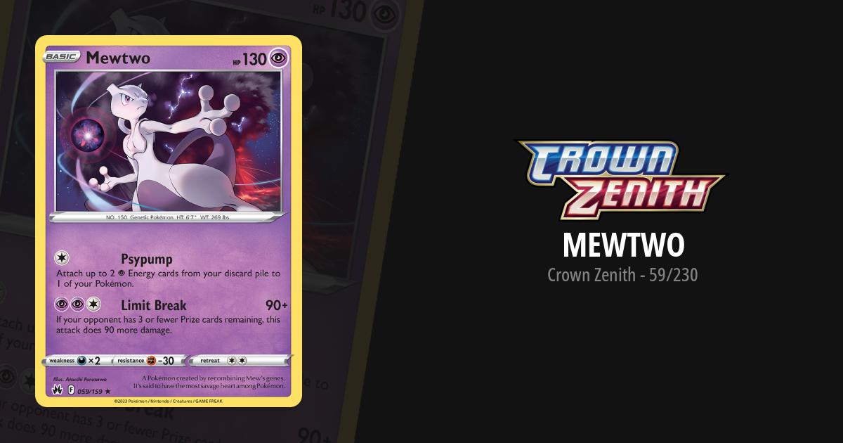 mewtwo pokemon card crown zenith Mewtwo 59/159 Crown Zenith Holo Rare Pokmon TCG