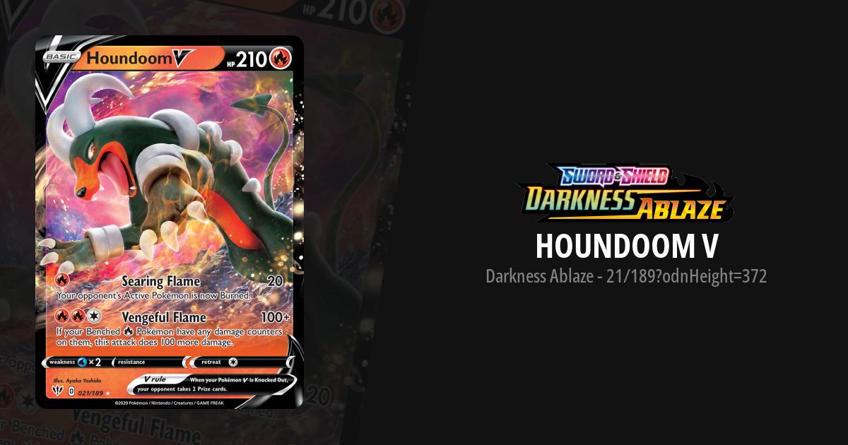 Houndoom V 178/189 - Darkness Ablaze Full Art Ultra Rare Pokemon Card - NM Condition