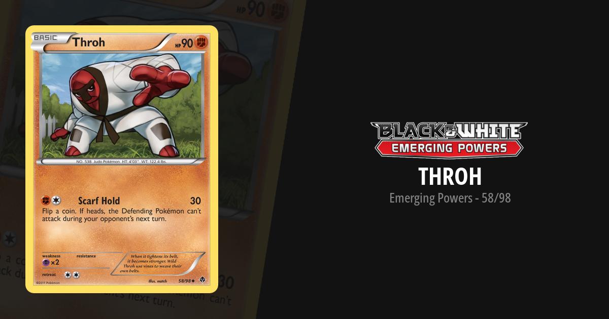 throh pokemon card value Throh - REVERSE HOLO - Pokmon TCG - Black & White - 61/114