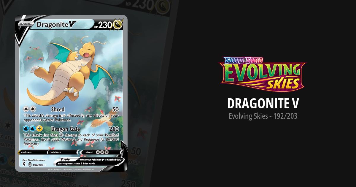 pokemon dragonite v card Evolving Skies Alt Art 192/203 PSA 10 TBC Games Promo Card Type Dragonite V Evolving Skies Pokemon