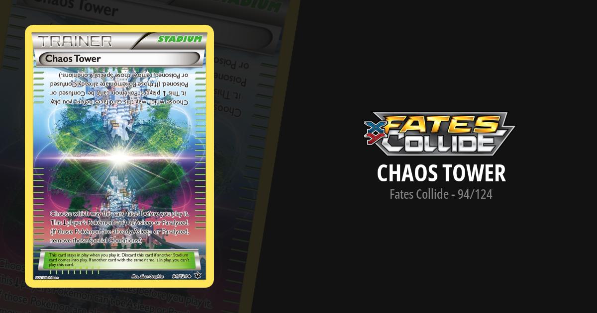 chaos tower pokemon card X4 Chaos Tower 94/124 XY Fates Collide Pokemon Card Trainer Playset