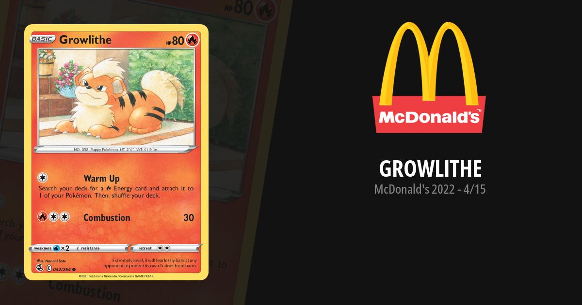 growlithe pokemon card mcdonalds #10 Battle Match Game 2022 Happy Meal Toy X1 *NEW* Perfect for collectors and enthusiasts. McDonald's 2022 Set Fully Revealed,