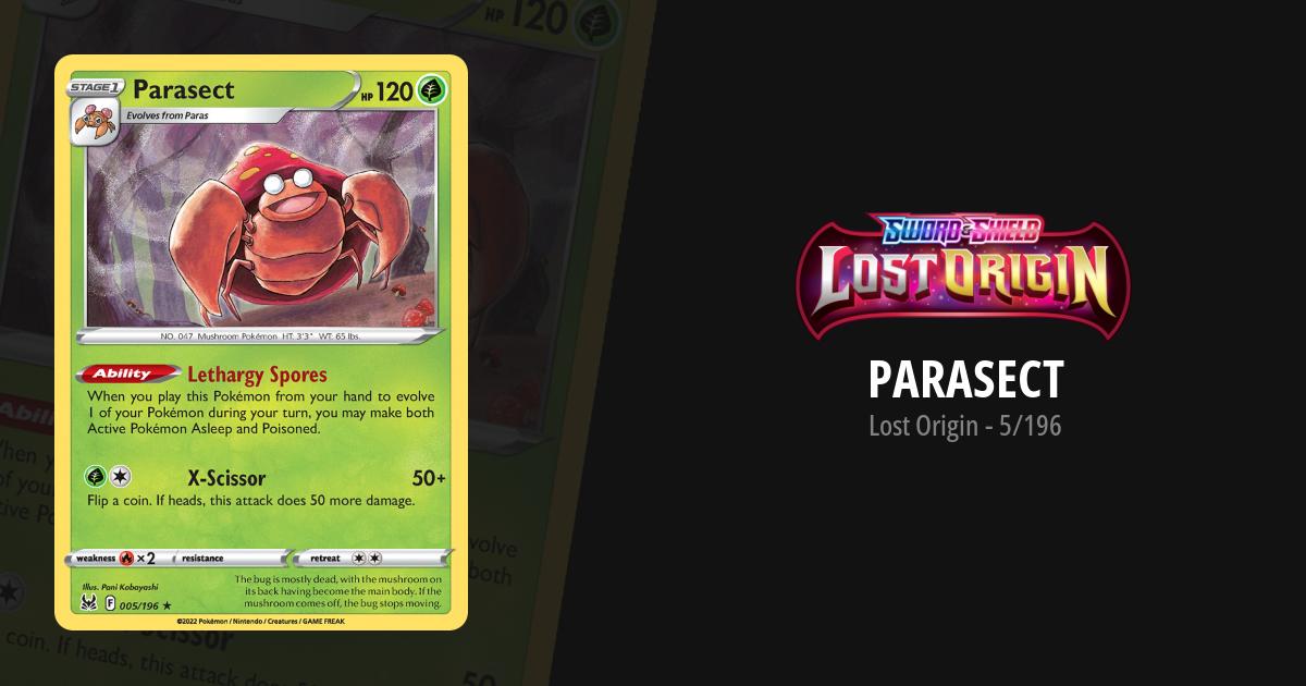 parasect pokemon card value TCG SWSH Lost Origin - When you play this card from your hand to evolve one of your Pokemon Parasect Lost Origin Pokemon Card