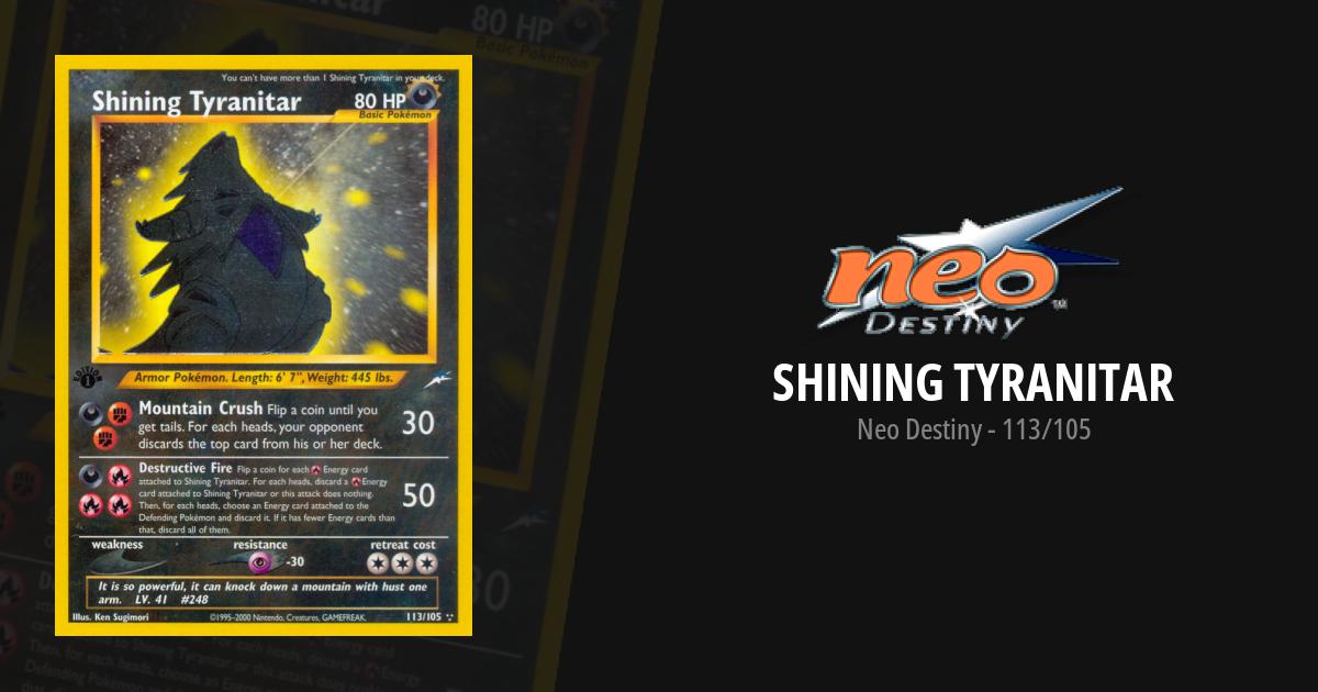 shining tyranitar pokemon card One of the most legendary cards I've done. The Holo shift Error shining is done. I think the white/blue contrast on it makes it loom so cool. The holo shift this item offers a spectacular aesthetic for a gallery Shining Tyranitar 2002 Pokemon Neo