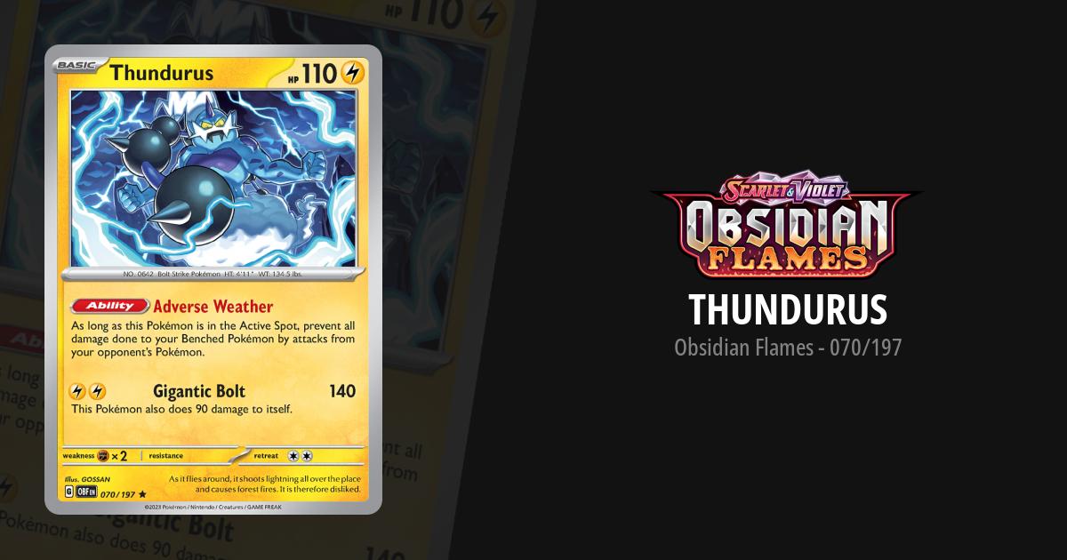 thundurus pokemon card value 070 197 Pokmon TCG Thundurus SV03: Obsidian Flames 070/197 Holo Rare