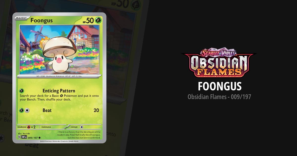 foongus pokemon card 009/197 NM / M Obsidian Flames $2 Combined Shipping variation to centering Foongus | XYSteam Siege |