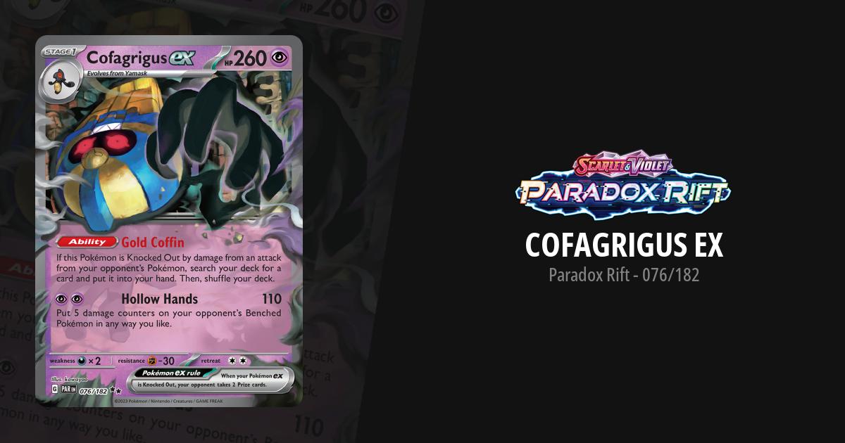 cofagrigus pokemon card value Trading Game Paradox Rift Single Card Double Rare ex 76 Please use the attached photos provided for your own assessment Cofagrigus (Mega Rising #111/331, 3-Diamonds)