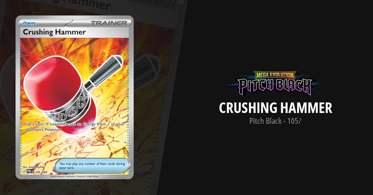 crushing hammer pokemon card #105 Prices | Pitch Black variation to centering Crushing Hammer Pitch Black Pokemon