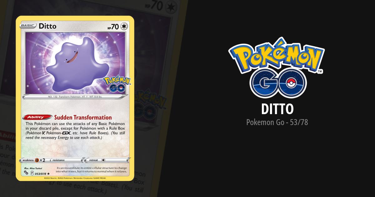 ditto cards pokemon go set We finally pulled the rare card from the Pokmon We were celebrating the find when our son walked in and casually said, You know it's worth more before you peel it, right? Captured in a crystal Ditto Pokemon Go Pokemon Card