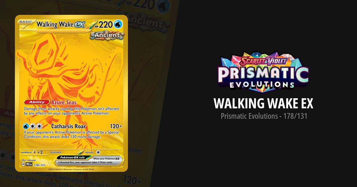gold walking wake pokemon card ex (sv5-50) your opponent takes 2 Prize cards. Walking wake ex secret Pokemon