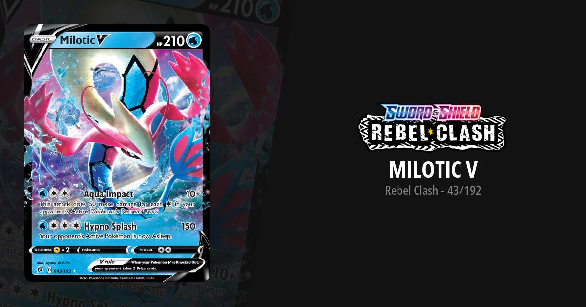 milotic v pokemon card 043/192 Milotic V | Rare Holo V Card | Sword & Shield Rebel Clash