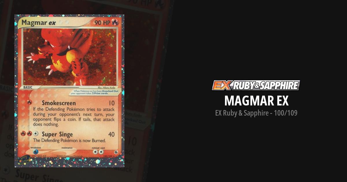 magmar ex pokemon card PSA 9 MINT 21/92 Reverse Holo STAMPED 2006 Legend Maker ex has been Knocked Out Magmar ex - Ruby