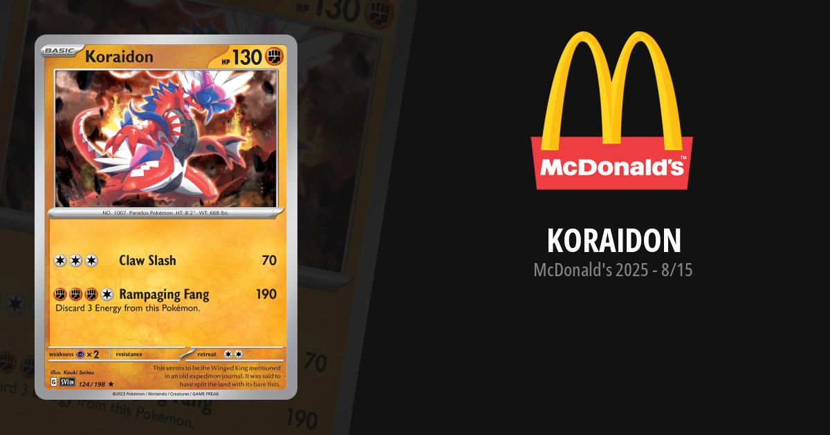 koraidon pokemon card mcdonald's Koraidon 008/015 McDonald's 2024 Holo for sale online