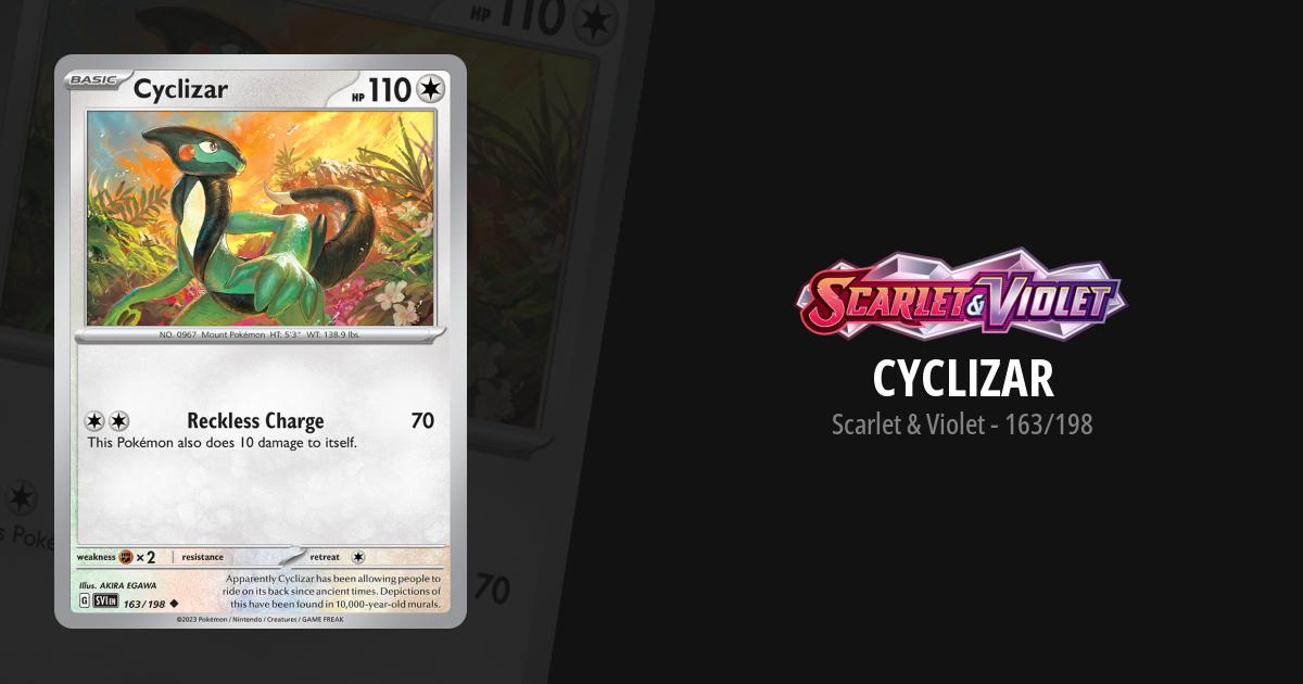 cyclizar ex pokemon card value The Cards Of Pokmon TCG: Scarlet & Violet Part 39: Psychic Zircon Road (180) You may draw 5 cards. Pokemon Trading Card Game: Cyclizar