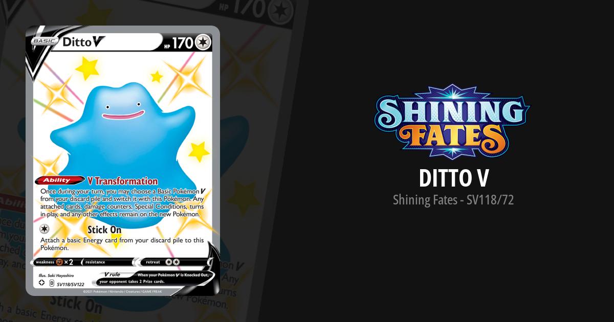 ditto v pokemon card Ditto V SHINY SV118/SV122 Shining Fates NM Full Art Ultra Rare Pokemon Card
