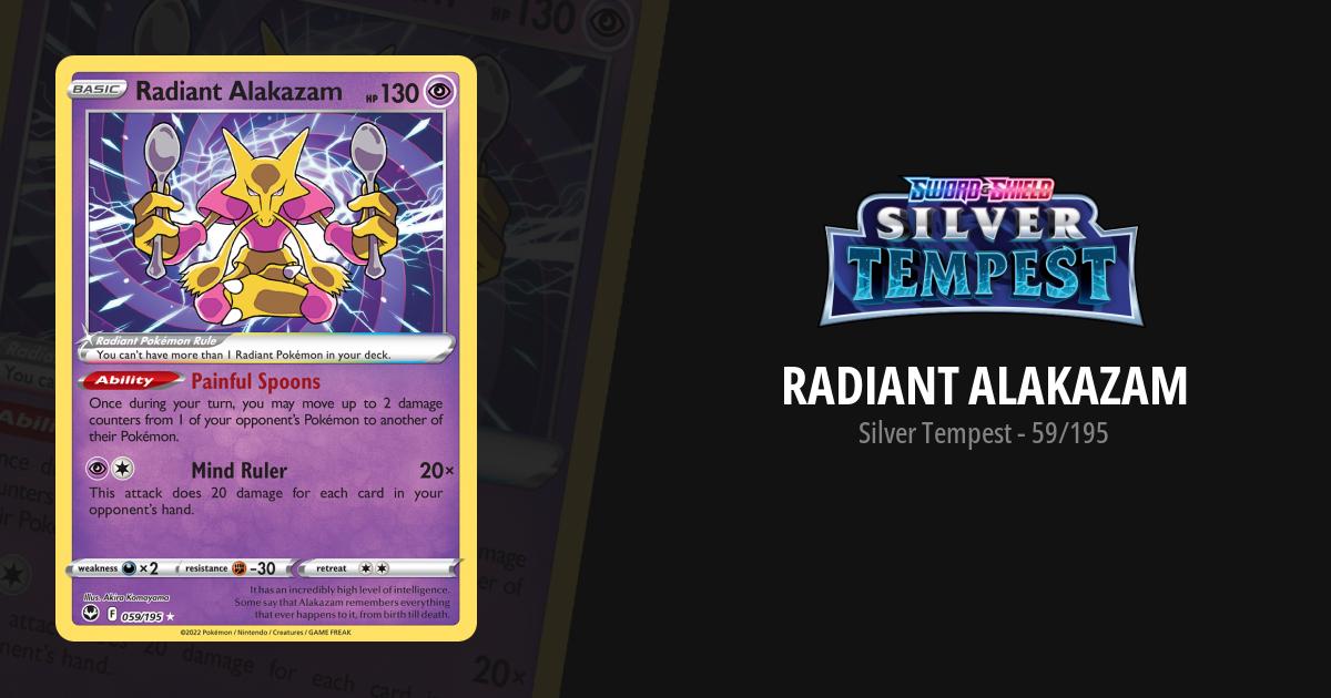 Radiant Alakazam Silver Tempest Pokemon Card