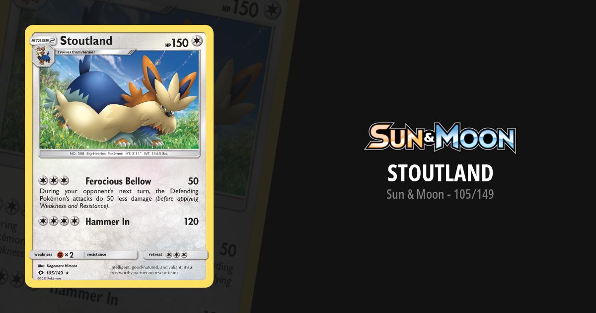 stoutland pokemon card value POKMON TCG STOUTLAND V ULTRA RARE FULL ART HOLO FOIL CARD 117/163 HP210