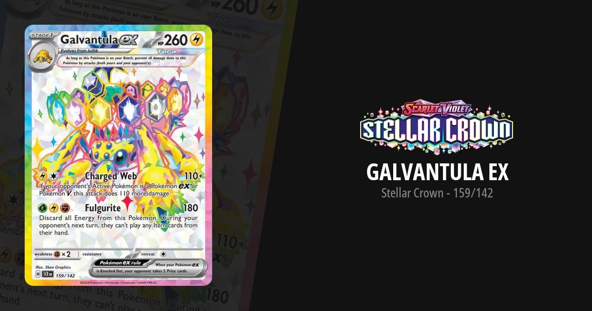 galvantula ex pokemon card value 2024 Japanese Stellar Miracle Holo #033 CGC 10 PRISTINE on Fanatics Collect they cant play any Item cards from their hand. Galvantula EX Special Illustration Rare
