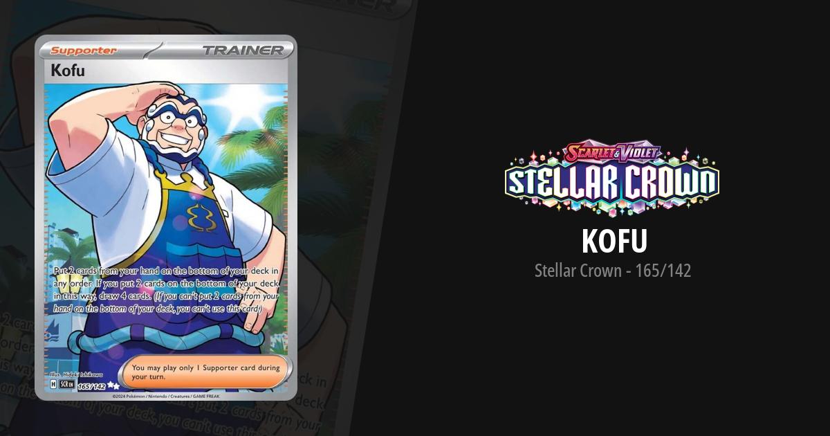 kofu pokemon card Amazon.com: Pokemon - Kofu 165/142 - Stellar Crown