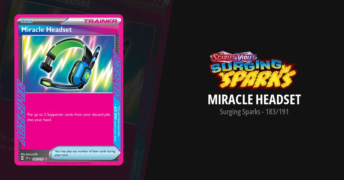 miracle headset pokemon card Miracle Headset 183/191 Pokmon TCG S&V Surging Sparks Ace Spec PSA 10
