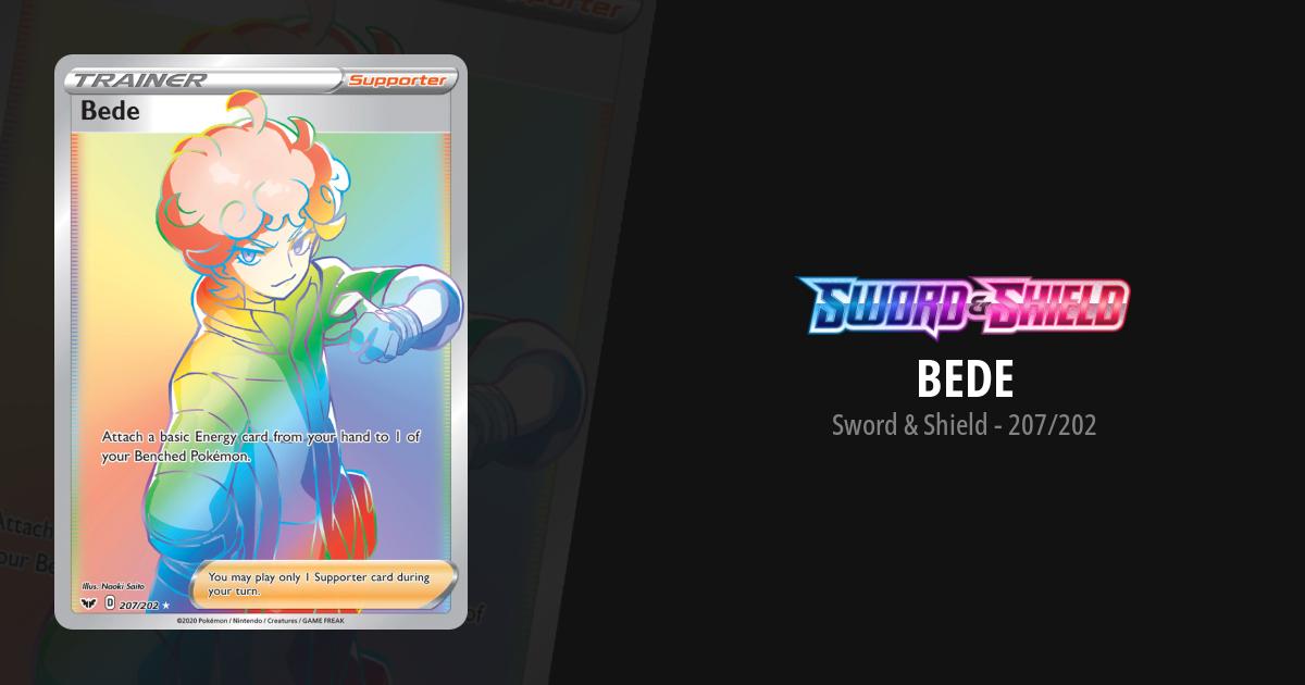bede pokemon card value Bede 199/202 Sword & Shield Full Art Trainer Ultra Rare Holo Pokemon Card NM-M