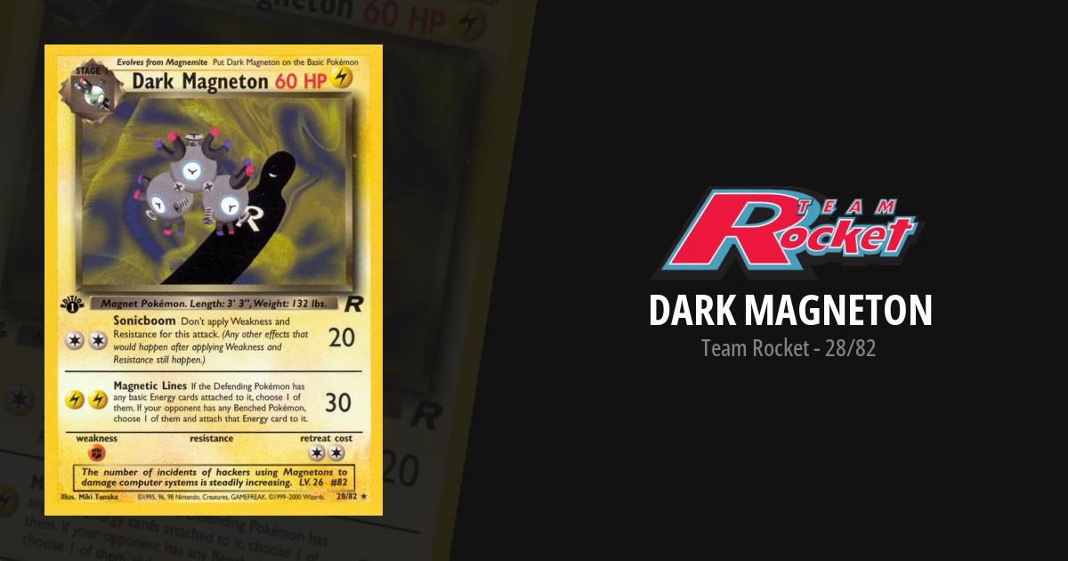 dark magneton pokemon card value 2000 Team Rocket #11/82 Unlimited Holo Price Guide Colorless Retreat Cost Dark Magneton Team Rocket Pokemon