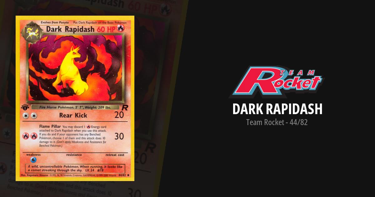 dark rapidash pokemon card value POKEMON DARK RAPIDASH 44/82 TEAM ROCKET POKEMON UNCOMMON CARD LIGHTLY PLAYED