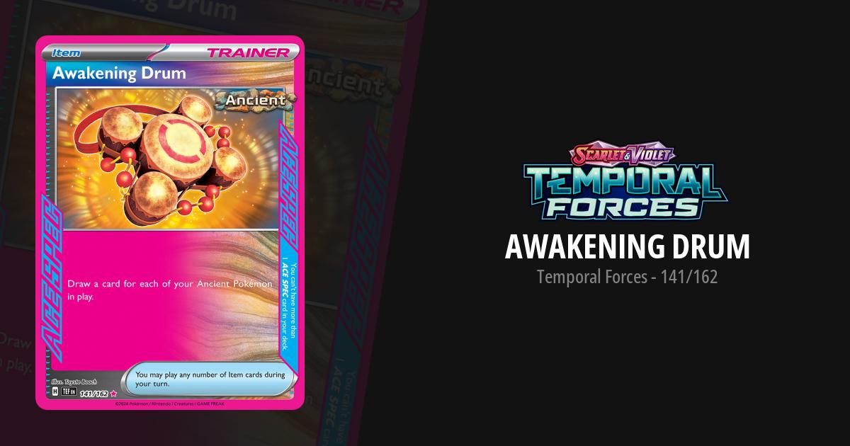 awakening drum pokemon card Awakening Drum 2024 Temporal Forces TEF #141/162 ACE SPEC Pokemon Card R2-65