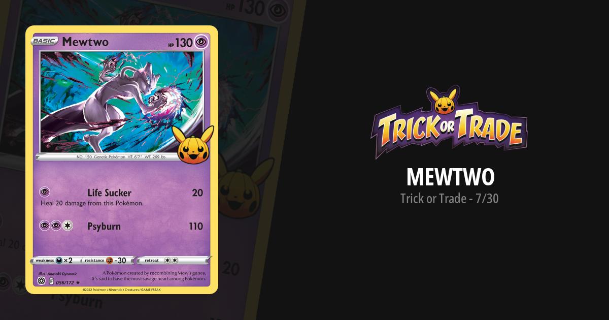trick or treat pokemon cards mewtwo Mewtwo Holo Rare Pokemon Card 056/172 NM Trick or Trade Halloween