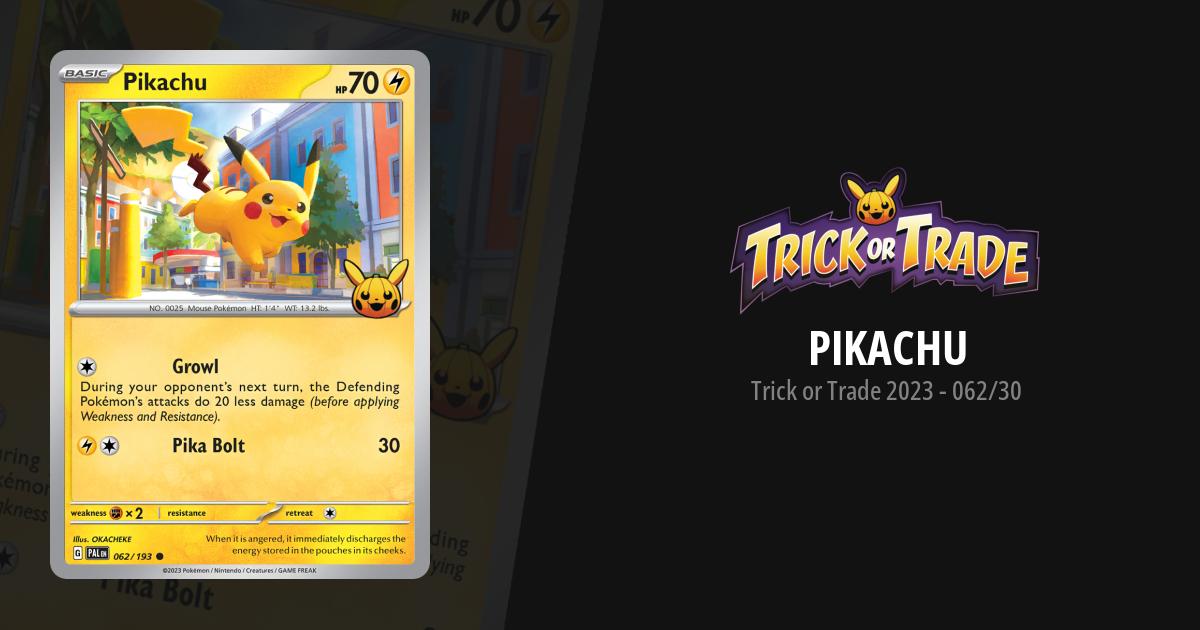 pikachu pokemon card trick or trade Treat Value Trick or Trade 2023 Type Pikachu - 062/193 - Trick
