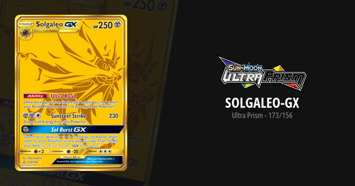 solgaleo gx gold pokemon card Pokemon Trading Card Game Sun Moon Ultra Prism Single Card Secret Rare Solgaleo GX 173