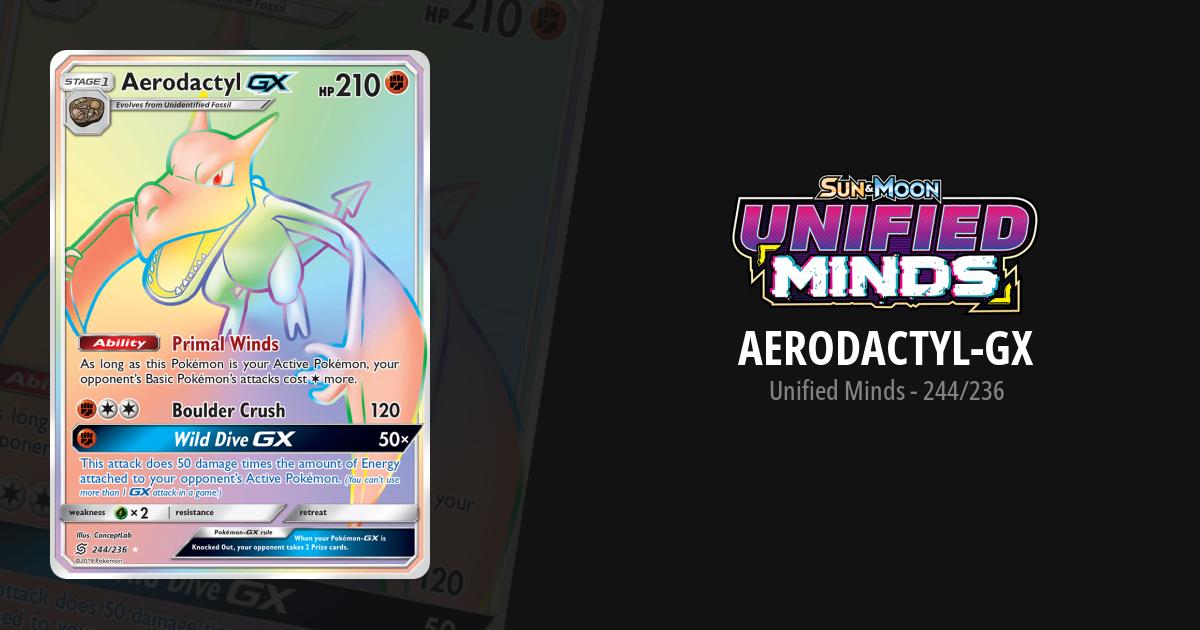 aerodactyl pokemon card gx 2019 Pokemon Sun & Moon Unified Minds 224 Full Art/aerodactyl Gx PSA 9